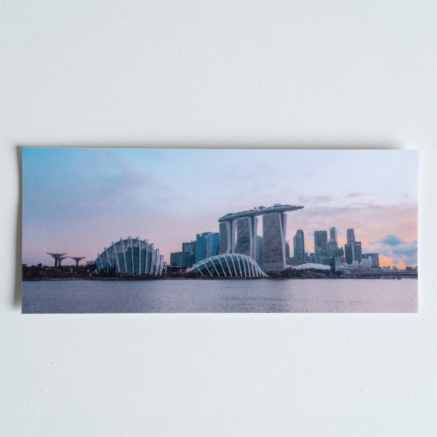 Evening Singapore Skyline Marina Bay Sands and Gardens By the Bay